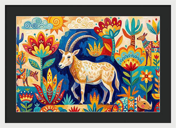 Scimitar Oryx In Vibrant Landscape
