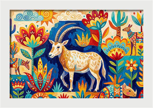 Scimitar Oryx In Vibrant Landscape