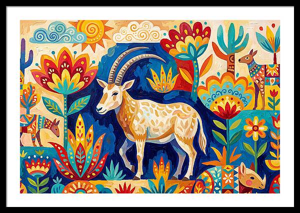 Scimitar Oryx In Vibrant Landscape