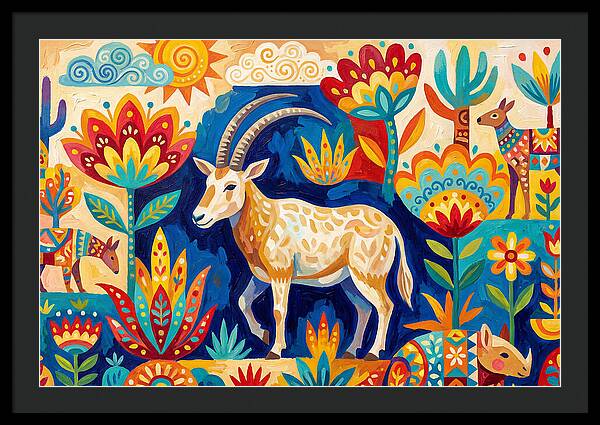 Scimitar Oryx In Vibrant Landscape