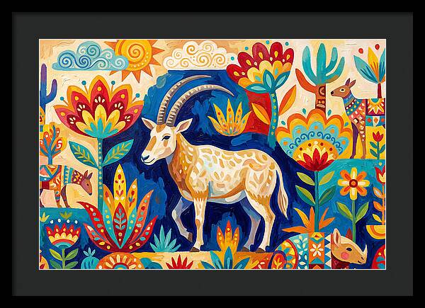 Scimitar Oryx In Vibrant Landscape