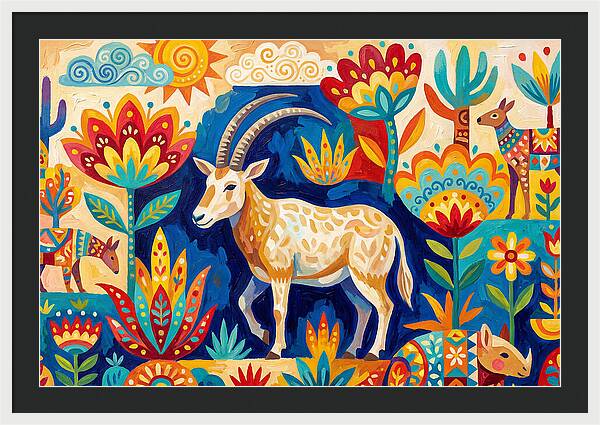 Scimitar Oryx In Vibrant Landscape