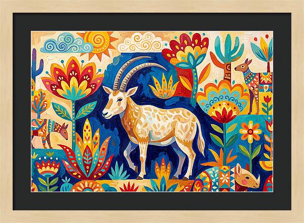 Scimitar Oryx In Vibrant Landscape