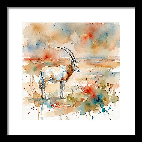 Scimitar Oryx Watercolor Elegance