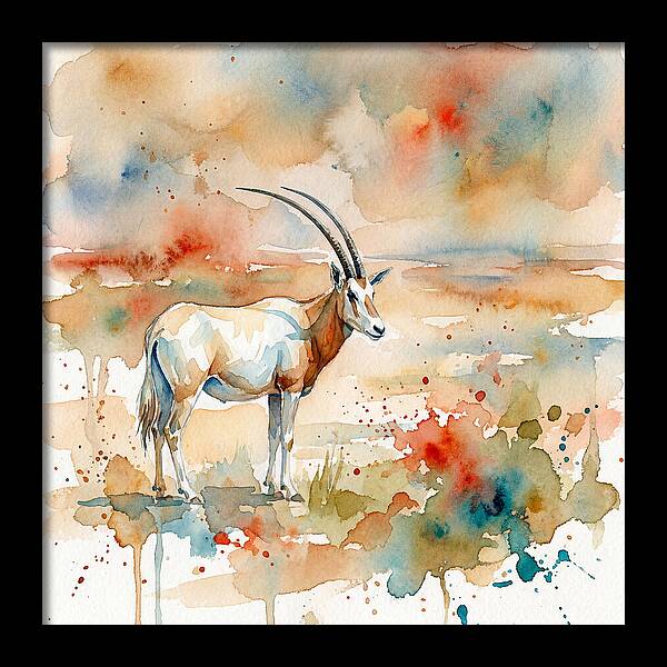 Scimitar Oryx Watercolor Elegance