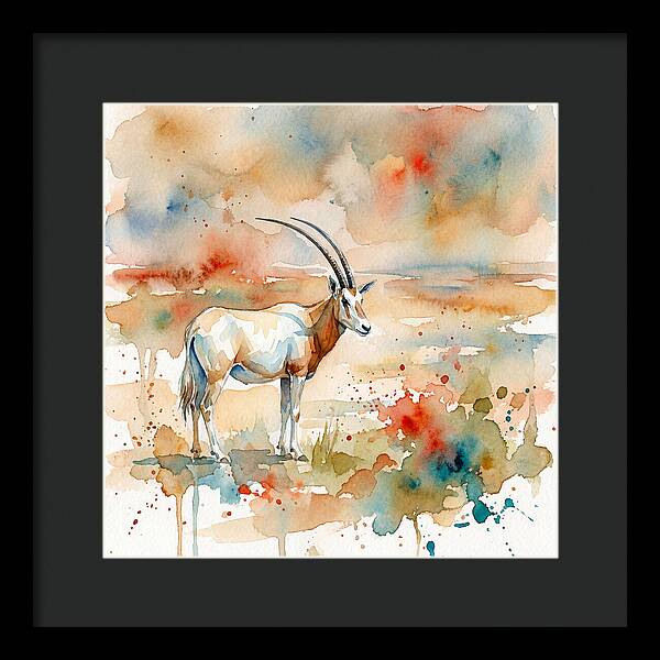 Scimitar Oryx Watercolor Elegance