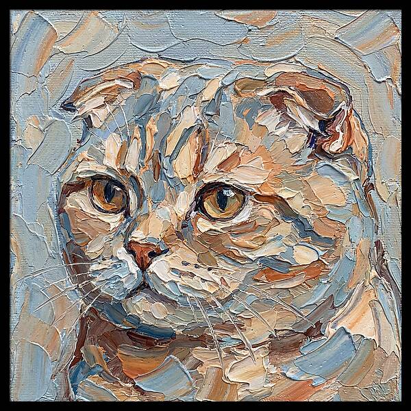 Scottish Fold Cat Portrait
