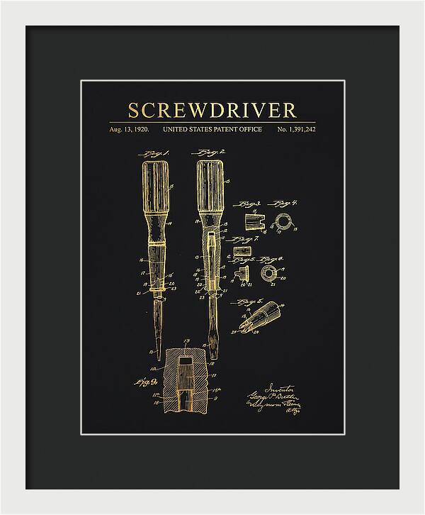Screwdriver Gold Patent Us1391242a