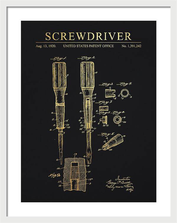 Screwdriver Gold Patent Us1391242a