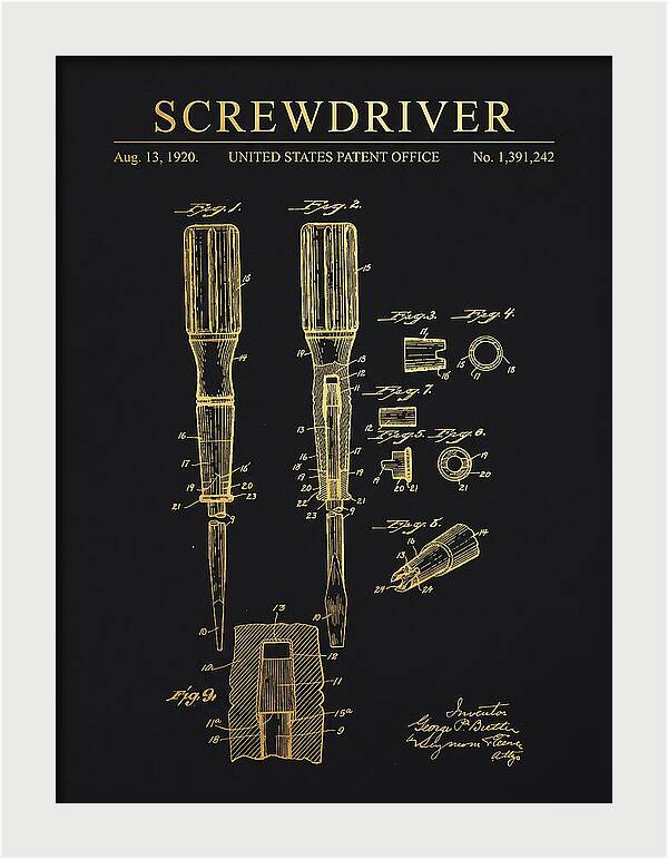 Screwdriver Gold Patent Us1391242a