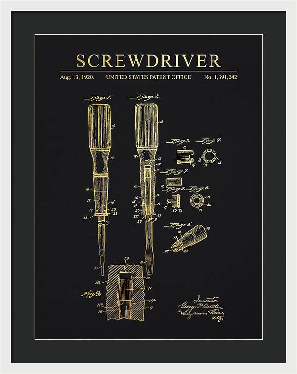 Screwdriver Gold Patent Us1391242a