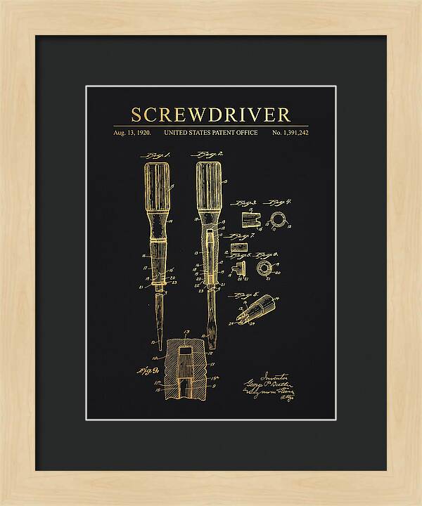 Screwdriver Gold Patent Us1391242a
