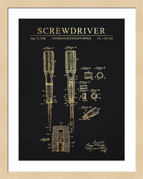 Screwdriver Gold Patent Us1391242a