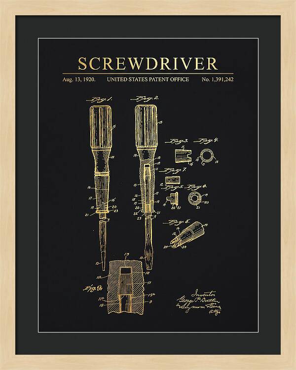 Screwdriver Gold Patent Us1391242a
