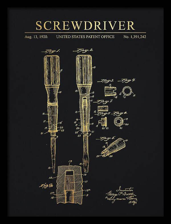 Screwdriver Gold Patent Us1391242a