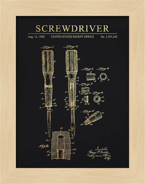 Screwdriver Gold Patent Us1391242a