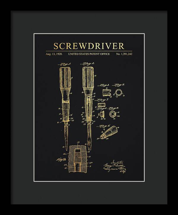 Screwdriver Gold Patent Us1391242a