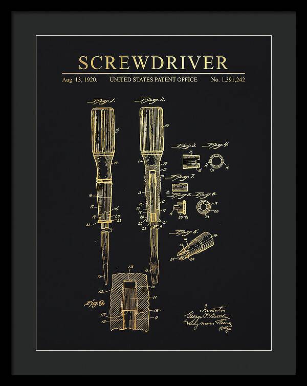 Screwdriver Gold Patent Us1391242a