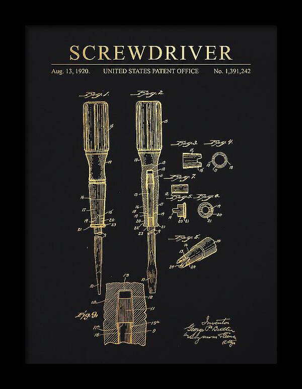Screwdriver Gold Patent Us1391242a