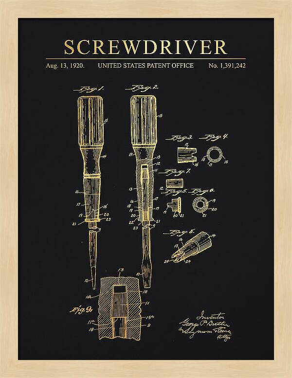 Screwdriver Gold Patent Us1391242a