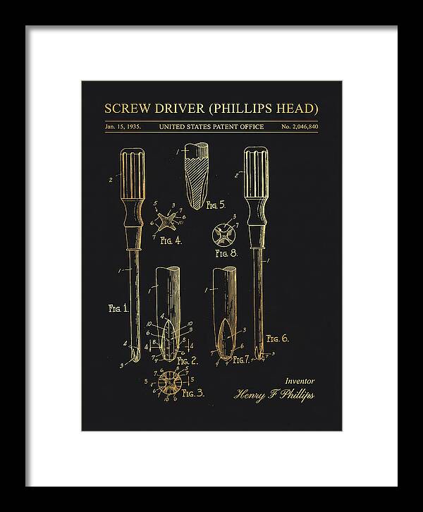 Screwdriver Phillips Head Gold Patent Us2046840a