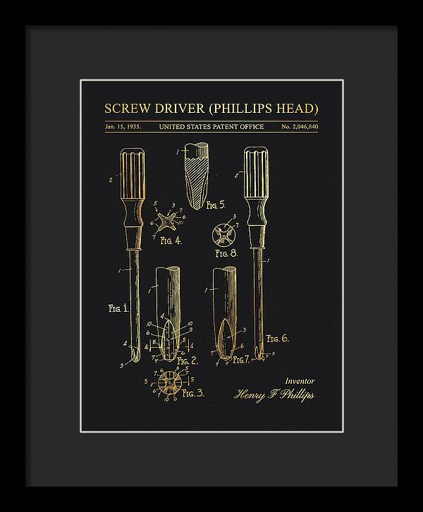 Screwdriver Phillips Head Gold Patent Us2046840a