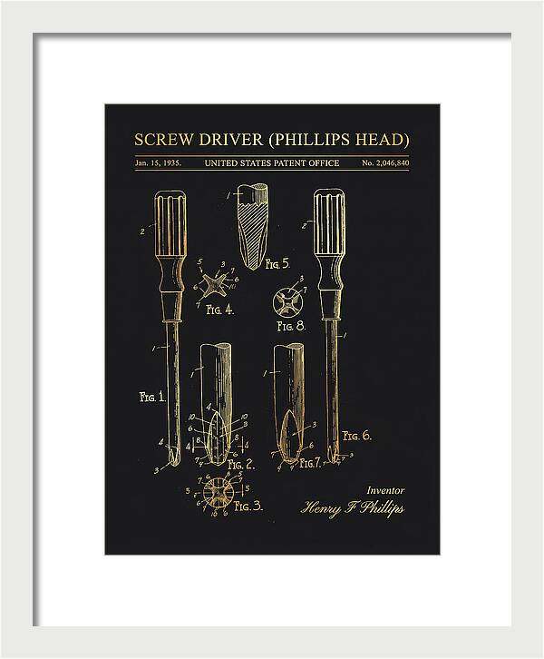 Screwdriver Phillips Head Gold Patent Us2046840a
