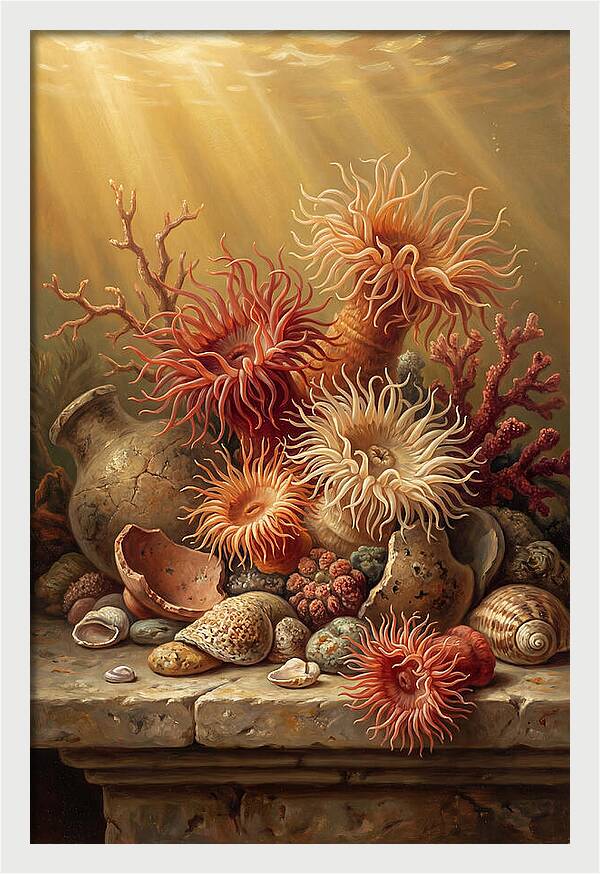 Sea Anemones Among Coral