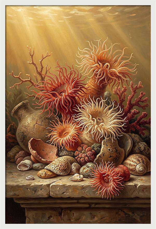 Sea Anemones Among Coral