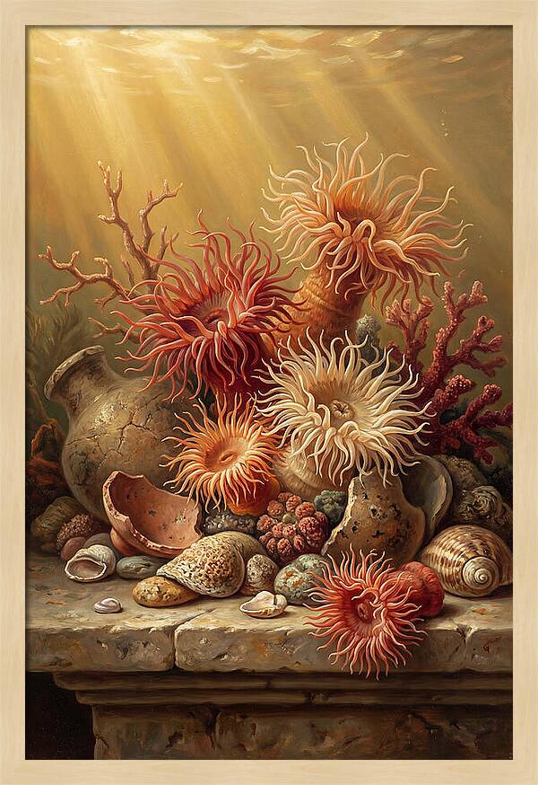 Sea Anemones Among Coral