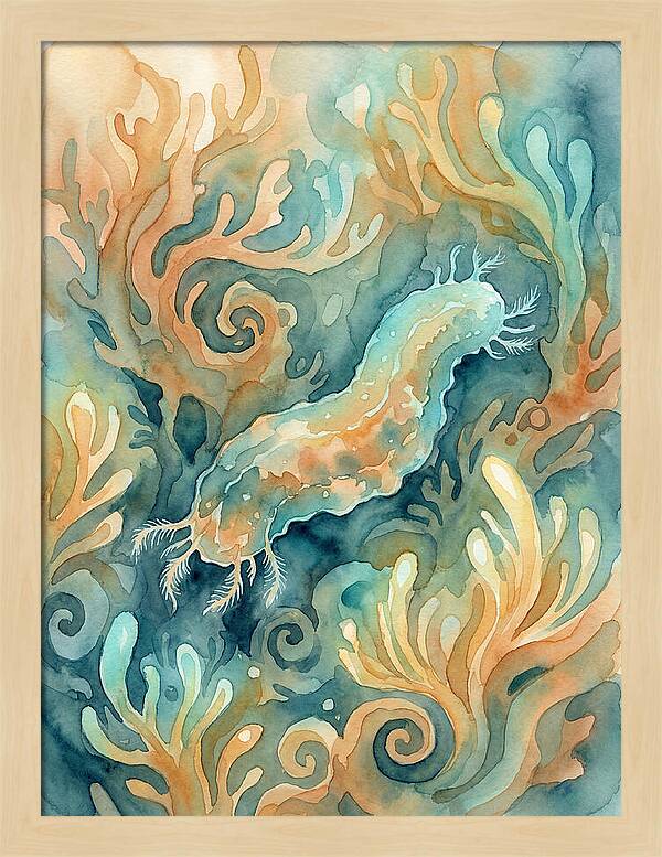 Sea Cucumber Among Coral