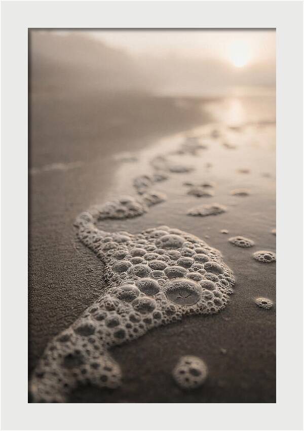 Sea Foam Patterns At Dusk