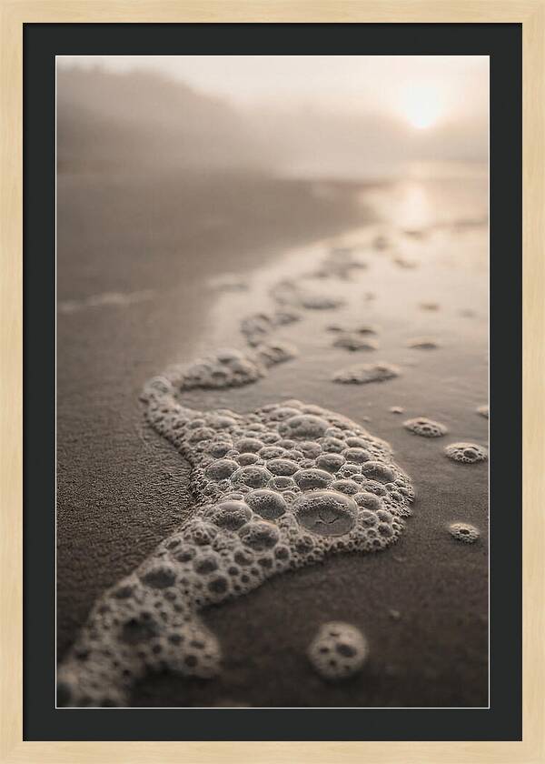 Sea Foam Patterns At Dusk