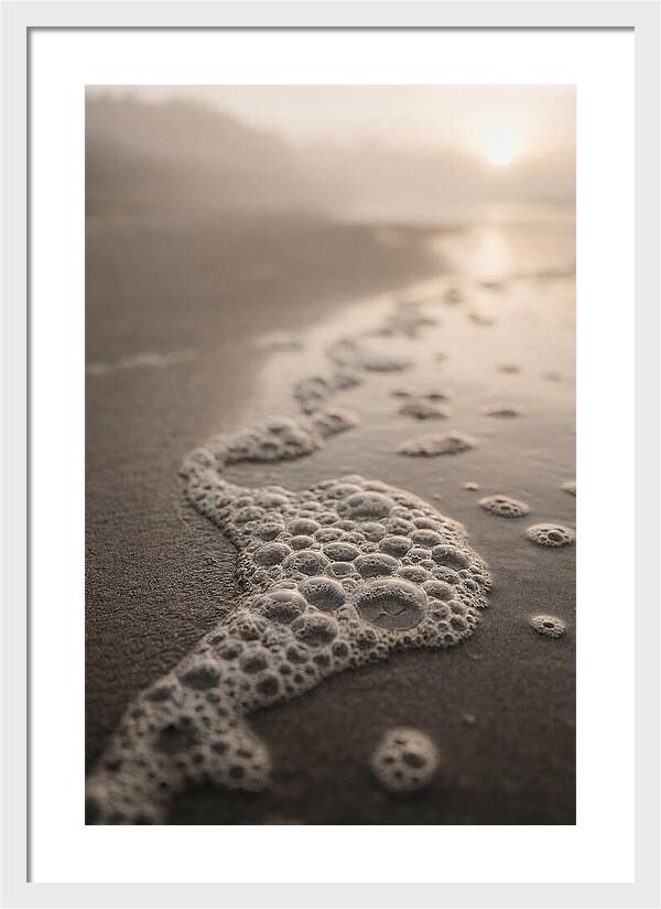 Sea Foam Patterns At Dusk