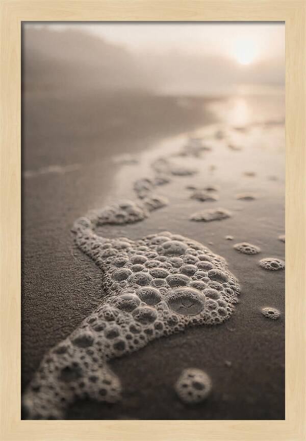 Sea Foam Patterns At Dusk