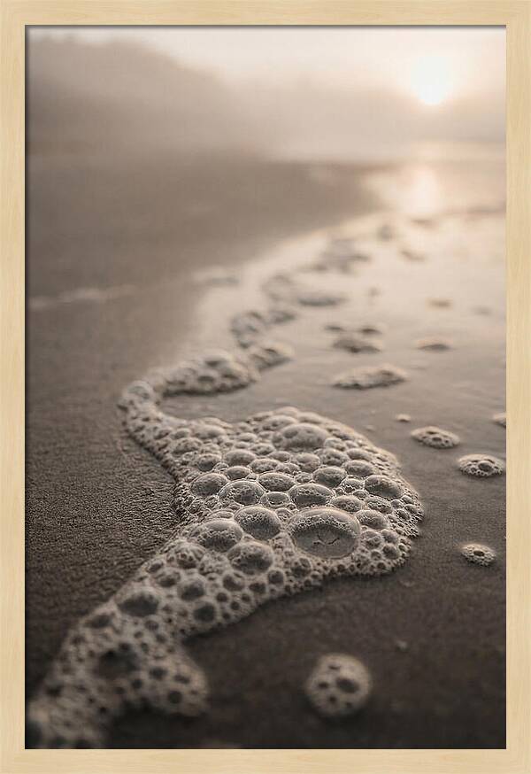 Sea Foam Patterns At Dusk