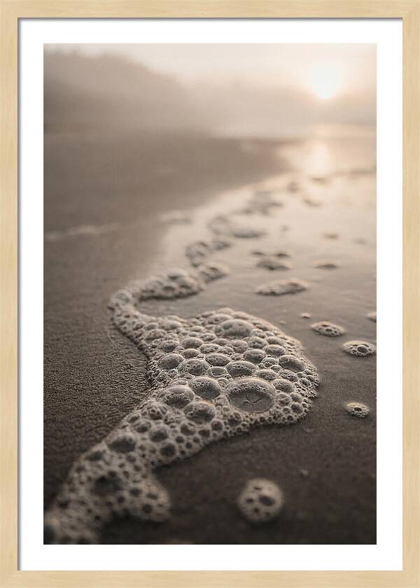 Sea Foam Patterns At Dusk