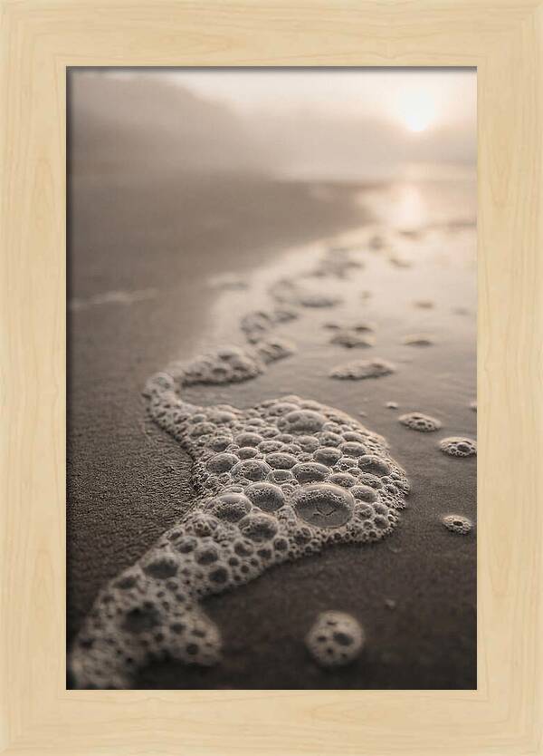 Sea Foam Patterns At Dusk