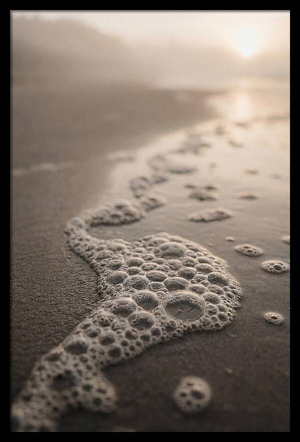 Sea Foam Patterns At Dusk