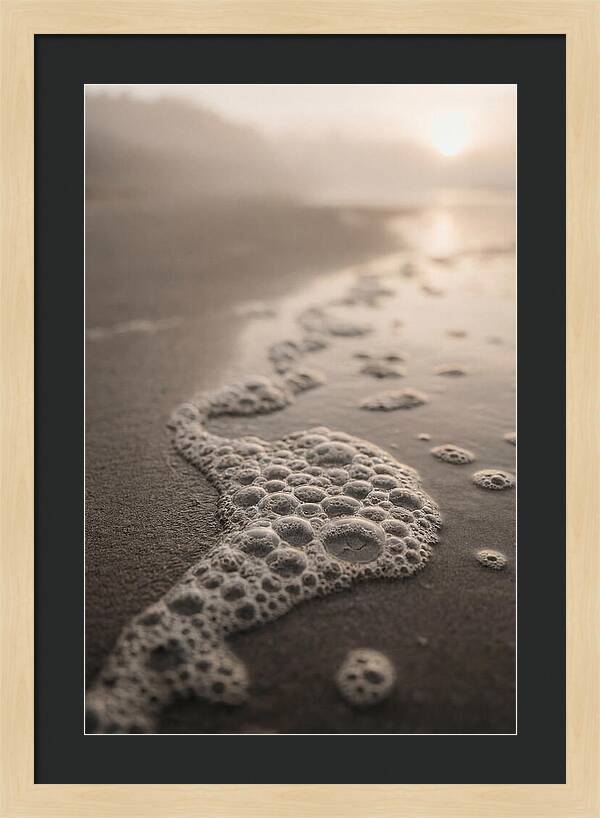Sea Foam Patterns At Dusk