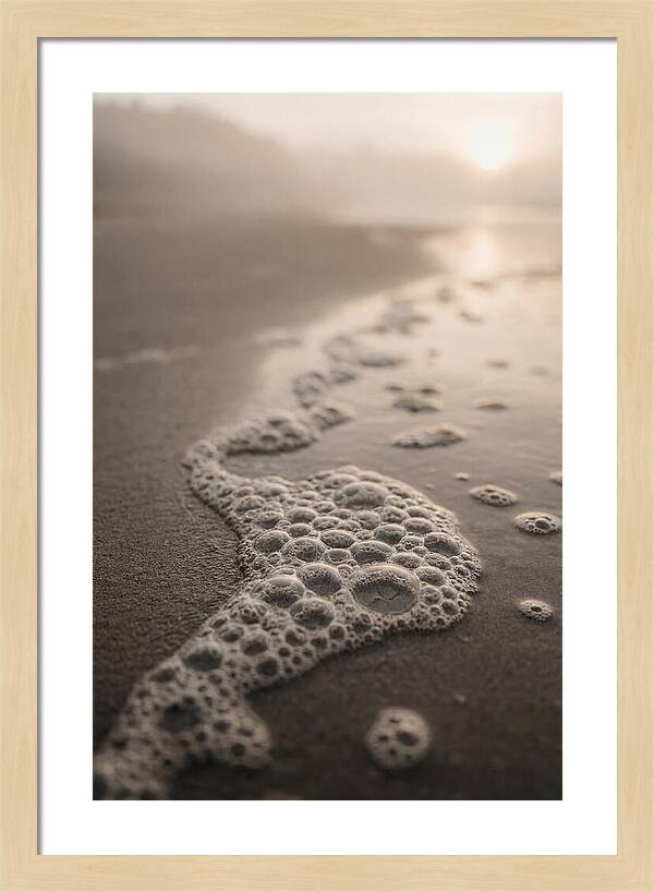 Sea Foam Patterns At Dusk