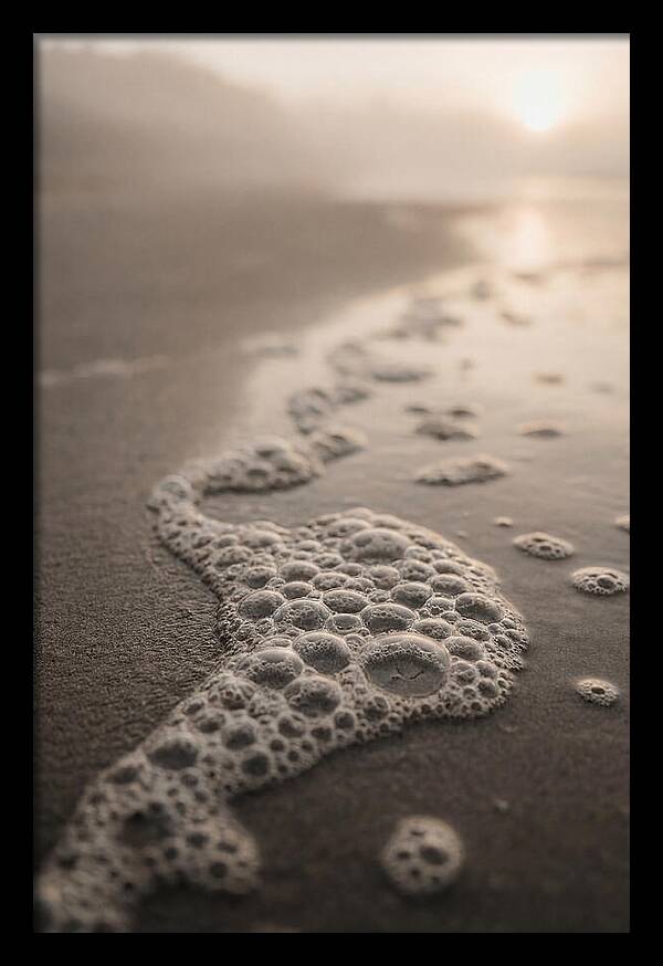 Sea Foam Patterns At Dusk