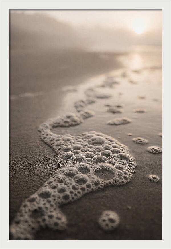 Sea Foam Patterns At Dusk