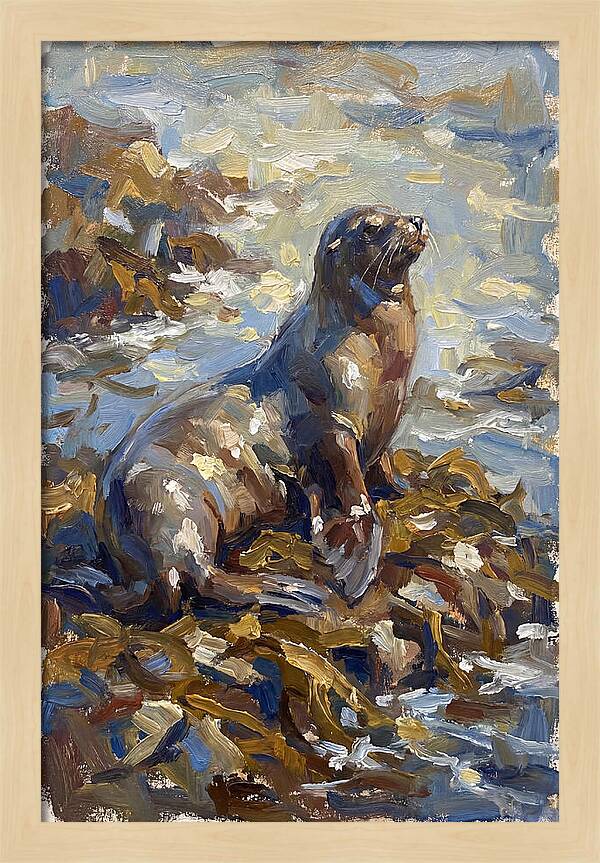 Sea Lion Among Kelp