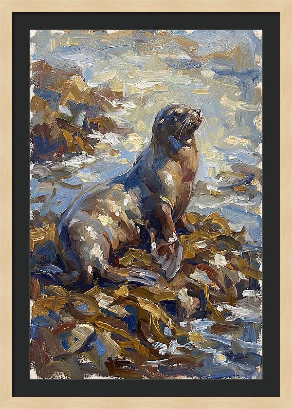 Sea Lion Among Kelp