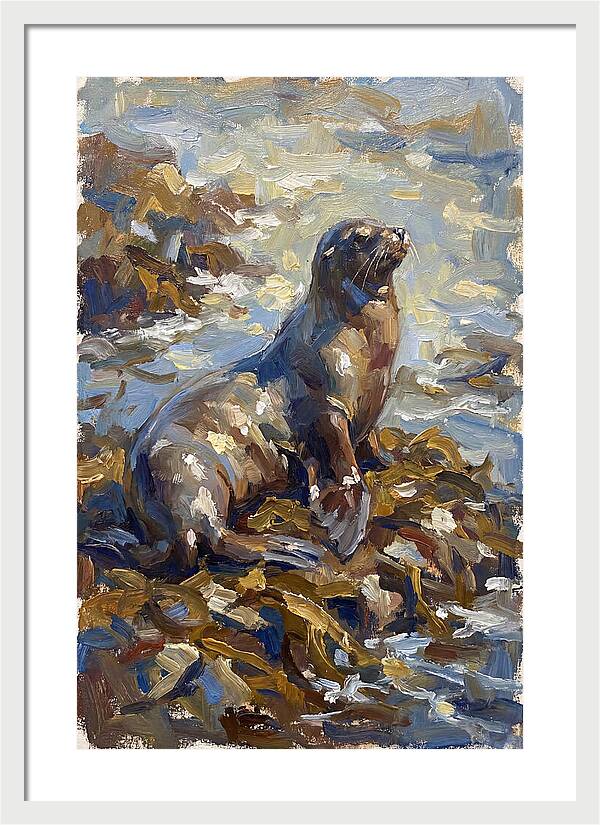 Sea Lion Among Kelp