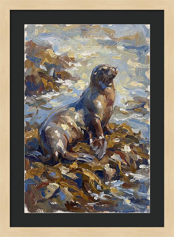 Sea Lion Among Kelp
