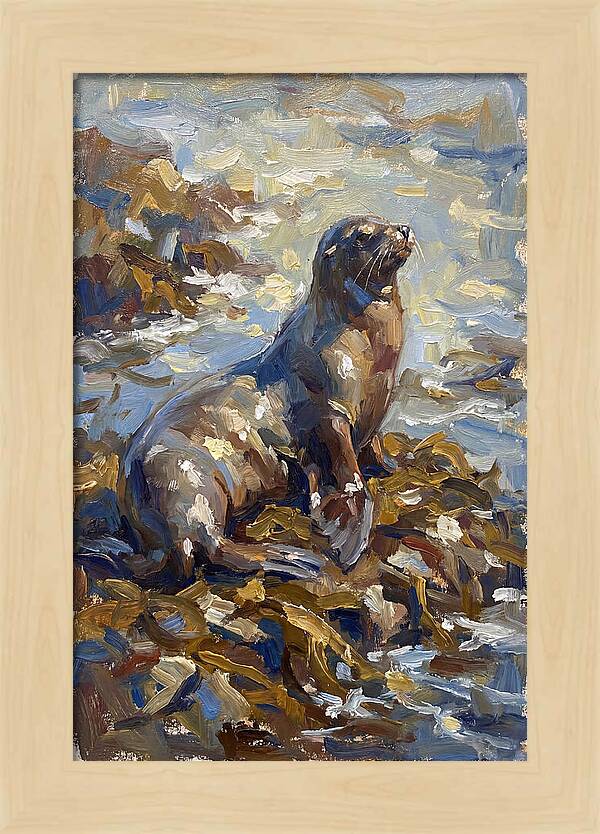 Sea Lion Among Kelp