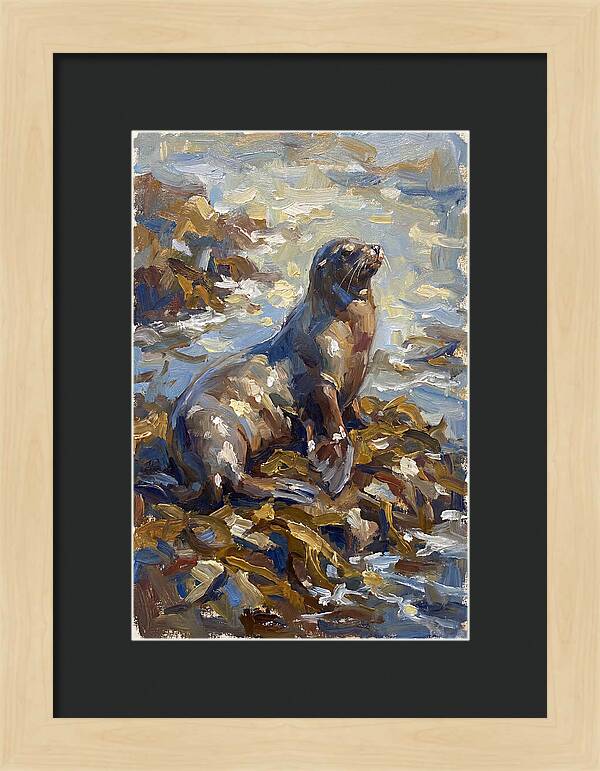 Sea Lion Among Kelp