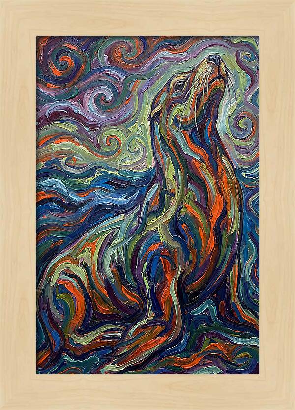 Sea Lion In Vibrant Swirls